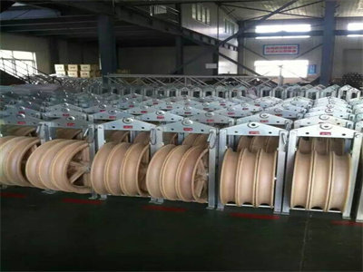 Three Wheels Conductor Stringing Pulleys Blocks exported